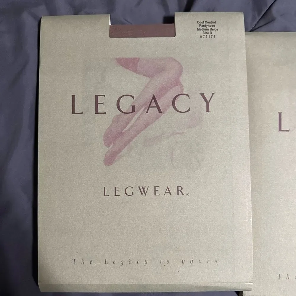 QVC Legacy Legwear Panty Hose Cool Control Color Medium Beige, Bundle of 2